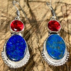 Lapis Lazuli Earrings 2”